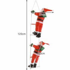 Ruhhy  22519 Vianočné dekorácie Santa Claus na rebríku 120 cm