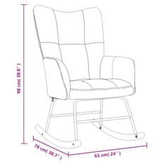 Vidaxl Hojdacie kreslo s podnožkou bledosivé zamat