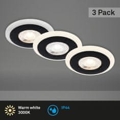 BRILONER BRILONER LED vstavané svietidlá sada, pr.8,4 cm, 3x LED, 5 W, 460 lm, čierna IP44 BRI 7039-035