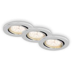 BRILONER BRILONER 3ks sada LED vstavané svietidlo, priemer. 8,6 cm, 5 W, hliník BRI 7219-039