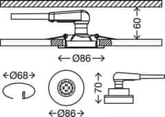 BRILONER BRILONER LED vstavané svietidlo, priemer. 8,6 cm, 5 W, biele BRI 8315-016