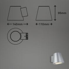 BRILONER BRILONER LED vonkajšie svietidlo, strieborná, GU10/4,9W IP44 BRILO 3645-014