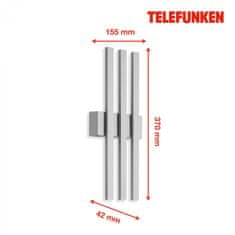 BRILONER BRILONER TELEFUNKEN LED vonkajšie svietidlo 37 cm 3x12W 1170lm strieborná TF 313304TF