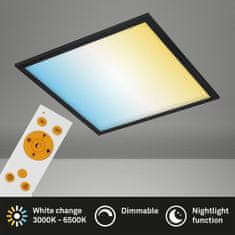 BRILONER BRILONER CCT svietidlo LED panel, 44,5 cm, 24 W, čierna BRILO 7179-015