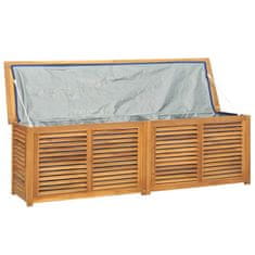 Vidaxl Záhradný úložný box s vreckom 175x50x53 cm masívny teak