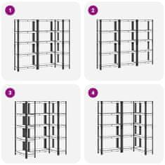 Vidaxl 5-vrstvové úložné police 3 ks oceľ a spracované drevo