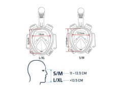 TopKing Potápěčská maska celoobličejová SM-7 L/XL ČERNÁ