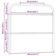 Vidaxl Čelo postele, dub sonoma 100 cm, oceľ a kompozitné drevo