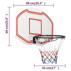 Vidaxl Basketbalová doska biela 90x60x2 cm polyetén