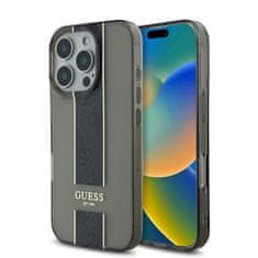 Guess Zadný kryt IML Middle 4G Stripe pre iPhone 16 Pro Max Black