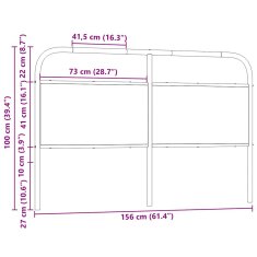 Vidaxl Čelo postele, dub sonoma 150 cm, oceľ a kompozitné drevo