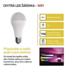 EMOS LED žiarovka GoSmart A65 / E27 / 14 W (94 W) / 1 400 lm / RGB / stmievateľná / WiFi