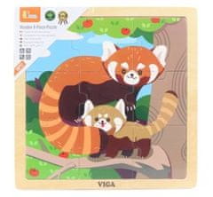 Viga Viga Drevené puzzle panda 9ks