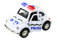 Lean-toys Policajné auto Classic 1:38 Jazda Svetlá Zvuky Biela