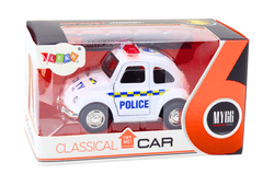 Lean-toys Policajné auto Classic 1:38 Jazda Svetlá Zvuky Biela