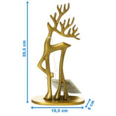 EDANTI Vianočná Figúrka Jelene, Soby 10.5X6X20.5 Cm Vianoce Dekorácia Zlato