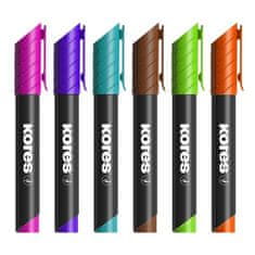 KORES K-MARKER Permanentný popisovač, okrúhly hrot 3 mm, mix 6 farieb