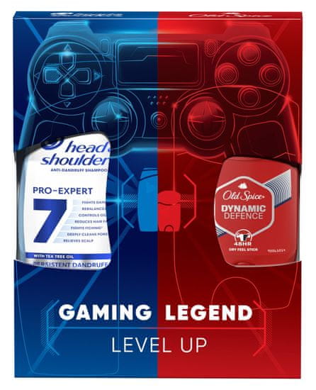 Head & Shoulders Gaming Legend sada: šampón Head & Shoulders 7v1 ProExpert 250 ml a dezodorant Old Spice Dynamic Defence 65 ml