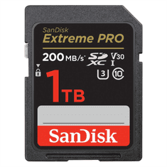 SanDisk Extreme PRE 1TB SDXC Memory Card 200MB/s a 140MB/s, UHS-I, Class 10, U3, V30