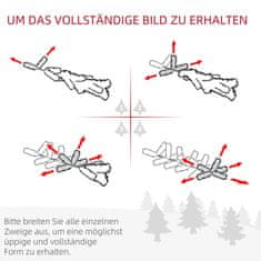 HOMCOM 4-Dielna Sada Vianočných Ozdôb, Dekorácia Na Vchodové Dvere, Vianočná Sada S Led Osvetlením Vrátane 2 Vianočných Stromčekov, 1 Vianočného Venca, 1 Vianočnej Girlandy 