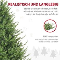 HOMCOM 180 Cm Umelý Vianočný Stromček, Realistické Husté Konáre, Umelá Jedľa S 1942 Končekmi, Zelená 