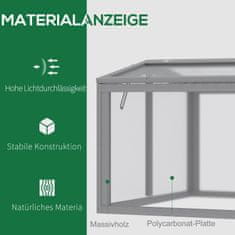 OUTSUNNY Studený Rám Skleníkový Skleník Chladený Rám Záhon Na Rastliny S Krytom Z Dreva A Polykarbonátu Odolný Voči Poveternostným Vplyvom Svetlosivá 90 X 80 X 58 Cm 