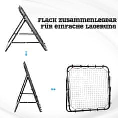 HOMCOM Futbalový Odrazový Loptový Odrazový Loptičku Sieť Na Stenu Z Kovovej Rúrky+Pe, 96X80X96 Cm, Čierna 