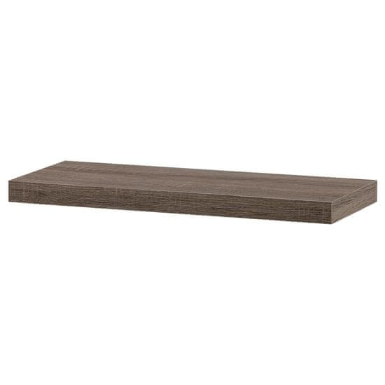 Autronic Polička nástenná 60 cm, MDF, 3D dekor dub sonoma dark, baleno v ochranej fólii