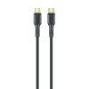 Rychlonabíjecí kabel CL-221T, 2×USB-C, 2m, černá