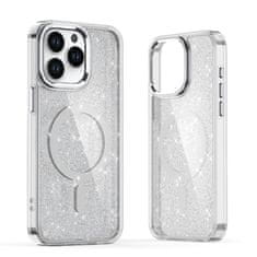 MG Glitter MagSafe kryt na iPhone 16 Pro, biely