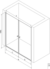 Mexen Pretoria Duo, 2-krídlové sprchové dvere do otvoru 170 cm, 6mm číre sklo, chrómový profil, 852-170-000-02-00