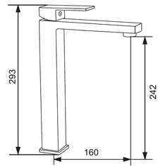 Mexen Uno, vysoká umývadlová batéria h-293, čierna matná, 71410-70