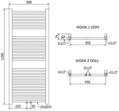 Mexen Mars, vykurovacie teleso 1200x500 mm, 417 W, chróm, W110-1200-500-00-01