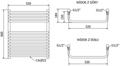 Mexen Apollo, vykurovacie teleso 660 x 550 mm, 384 W, biela, W117-0660-550-00-20