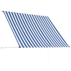 Vidaxl Zaťahovacia markíza 200x150 cm modro-biela