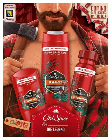 Old Spice Bearglove Lumberjack Sada s dezodorantom v spreji 150 ml, tuhým dezodorantom 50 ml a sprchovým gélom 250 ml