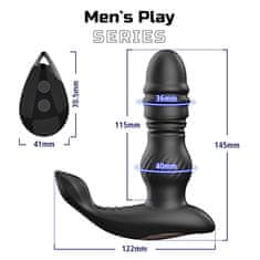 You2toys Erospace Mens Play B4 Thrusting Prostate (Black), vibračný análny kolík