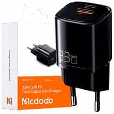 Mcdodo MCDODO RÝCHLA TELEFÓNNA NABÍJAČKA NAPÁJACÍ ADAPTÉR 2X USB USB-C 33W GAN