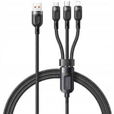 Mcdodo MCDODO 3V1 USB KÁBEL USB-C LIGHTNING MICRO USB RÝCHLE NABÍJANIE 6A 65W 1M