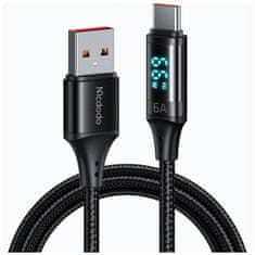 Mcdodo MCDODO KÁBEL S DISPLEJOM USB-C RÝCHLE NABÍJANIE USB TYP C 5A 66W 1M