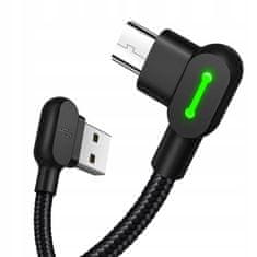 Mcdodo MCDODO UHOL KÁBEL 90° MICRO USB RÝCHLE NABÍJANIE OBOJSTRANNÉ QC 3 LED 0,5 M