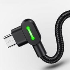 Mcdodo MCDODO UHOL KÁBEL 90° MICRO USB RÝCHLE NABÍJANIE OBOJSTRANNÉ QC 3 LED 0,5 M