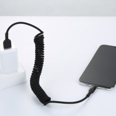 Mcdodo MCDODO USB LIGHTNING ŠPIRÁLOVÝ PRUŽINOVÝ RÝCHLY KÁBEL PRE IPHONE 14 LED 2M