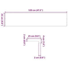 Petromila vidaXL Schodiskové stupne 8 ks tmavohnedá 120x25x2 cm dubový masív