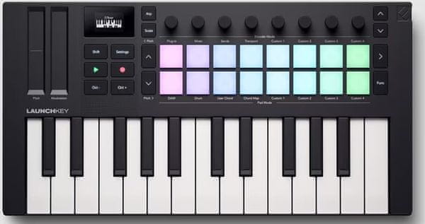  midi kontrolér novation launchkey mini výkonný kontrolér 