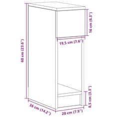 Petromila vidaXL Nočné skrinky so zásuvkou 2 ks biele 20x36x60 cm