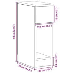 Petromila vidaXL Nočné skrinky so zásuvkou 2 ks betónovo sivé 20x36x60 cm