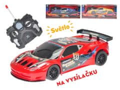 R / C auto športové 23 cm plná funkcie na batérie so svetlom 27 MHz (červená, modrá, žltá)