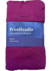 Jerry Fabrics Prestieradlo Jersey Fialová orchidea Bavlna, 90/200 cm