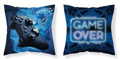 Detexpol Obliečka na vankúšik Game Over blue micro Polyester, 40/40 cm